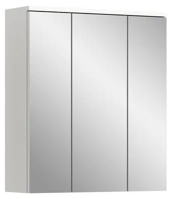 Image de Solero armoir de salle de bain avec miroir 3 portes miroir blanc brillant, blanc.
