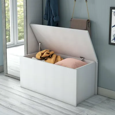 Produktbild von Dmora Truhe Miltonia 90x45x45 cm Weiß Soft-Close