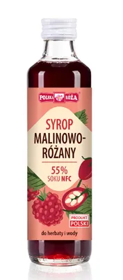 Zdjęcie produktu dla SYROP MALINOWO - RÓŻANY 250 ml - POLSKA RÓŻA