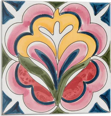 Produktbild von Blumenmuster Auf Der Fliese – Selbstklebend – Wandverkleidung – Wandpaneel – Wanddeko – Dekorative Wandpaneele – 3D Wandpaneele – Wandgestaltung selbstklebend – 4 Stück 50 x 50 cm