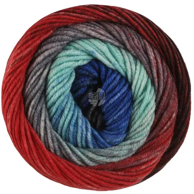 Produktbild von Lana Grossa - Cool Wool Big Color 4044 blau anthrazit dunkelgrau dunkelrot orientrot blaugrau jade