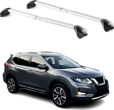 Image de Barres de toit pour Nissan X-Trail T32 2014-2020 Gris Argenté 2 pièces ABE