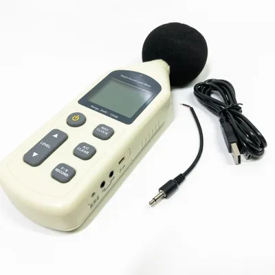 Obrázok produktu pre Digitálny merač úrovne zvuku, USB 4700 Skupiny zaznamenávajúce údaje decibelov, meranie 30dBA ~ 130dBA Prenosný merač úrovne zvuku s LCD displejom so 4 batériami (funkcia ukladania údajov)