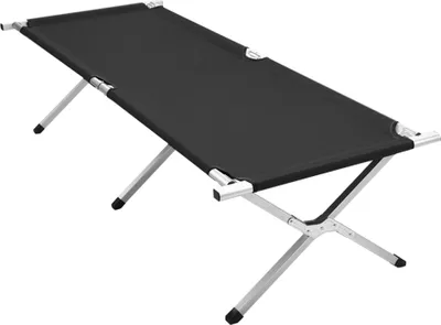 Produktbild von Campingbett Feldbett Klappbett  für Outdoor Camping bis 150 kg belastbar 190x62x42cm Schwarz