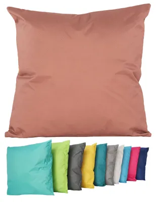 Produktbild von Outdoor Lounge Kissen 45x45cm Dekokissen Inkl. Füllung Wasserfest Sitzkissen Garten Stuhl Lotus Effekt , Farbe:Terra