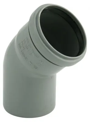 Produktbild von Marley HTB Bogen DN 90, 45° aus Polypropylen (PP) mit Steckmuffen-Verbindung