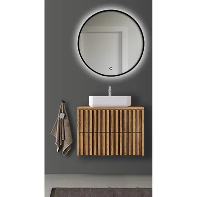 Produktbild von Badmöbel Set 2-teilig Waschtisch 80 cm Eiche Desio-107