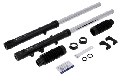 Produktbild von Set: Telegabelholme für Scheibenbremse, Schwarz matt + Faltenbälge - 16", 720mm - Simson S50, S51, S53, S70, S83
