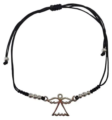 Image de Bracelet « Ange » 1,3 cm en argent 925 avec cordon en coton réglable, Ø jusqu'à environ 8 cm