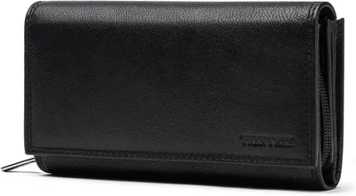 Produktbild von Damen Geldbörse aus echtem Nappaleder, großes Leder Portemonnaie mit RFID Schutz, viele Kartenfächer, Münzfach mit Reißverschluss, Geschenkbox ideal!!