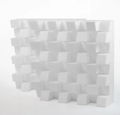 Zdjęcie produktu dla zestaw 2 sztuk - Dyfuzor akustyczny z polistyrenu "SIRIUS-S" | Dyfuzor 2D | Rozmiar: 50 x 50 x 15,3 cm | Model: (biały, polistyren SIRIUS (150 mm))