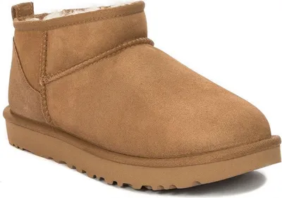 A single brown UGG boot is shown against a white background.