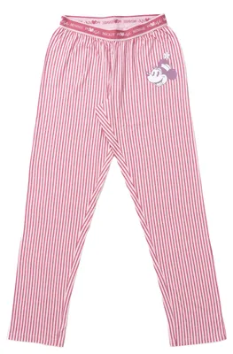 Produktbild von Disney Minnie Mouse Pyjama Hose für Damen - Schlafhose Schlafanzughose lang Pink Rosa gestreift XL