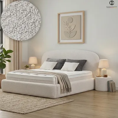 Produktbild von Boxspringbett mit Bettkasten EVORA 140 x 200 cm, Creme, Matratze, Topper integriert, H3