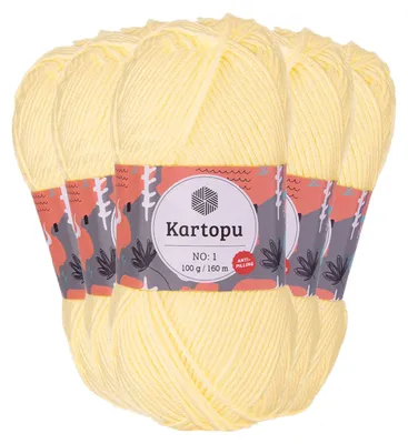 5 x 100g Strickgarn Kartopu NO:1 Wolle Anti Pilling Effekt Oeko-Tex zertifiziert Wolle