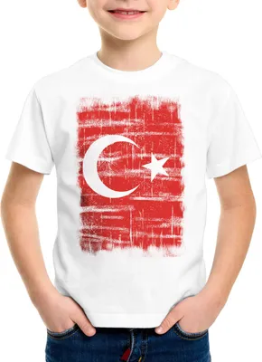 Produktbild von BaumwolleCloud Türkei Vintage Flagge Kinder T-Shirt EM WM Olympia