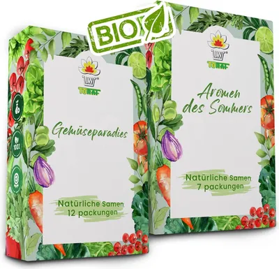 Produktbild von Samen Gemüsesamen Gemüsesamenset Gemüsesorten 24 Stück Gemüse Samen Mix Zwiebel Zucchini Karotte Gurke Paprika Rucola Spinat
