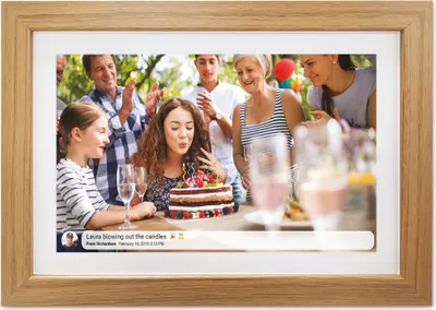 Zdjęcie produktu dla Cyfrowa Ramka na zdjęcia FRAMEO Wi-Fi Ekran dotykowy IPS 15,6" 8GB Denver PFF-1542LW Light Wood