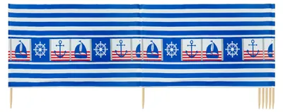 Produktbild von Ladeheid Strand Windschutz Sichtschutz LAEX001 (GestreiftesSegelboot, 8 m)