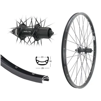 Produktbild von Aggro-X Hinterrad 26" Hohlkammer 23-559 Disc Shimano Scheibenbremse Centerlock schwarz MTB 8/9/10 Fach