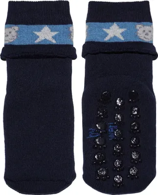 Produktbild von Kinder ABS-Socken aus Baumwolle Sternbär Marine Größe 13-14