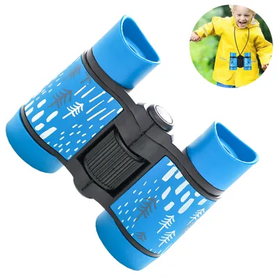 Produktbild von Fernglas für Kinder, ideales Geschenk für 3–12 Jahre, für Jungen und Mädchen, hochauflösende Optik, stoßfest, Mini-Fernglas, zusammenklappbar, kleines Teleskop für Vogelbeobachtung, Camping, Outdoor-Spielen ,Blue