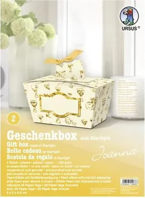 Produktbild von Geschenkbox Joanna gold 8,5x4,5x6cm VE=5 Stück Motiv: 02