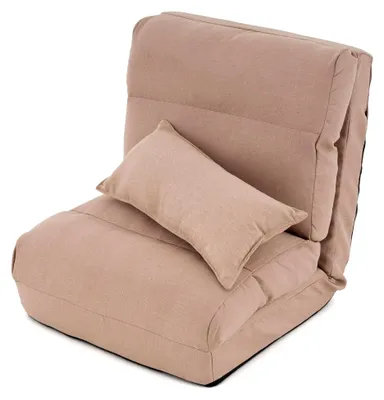 Produktbild von Verstellbarer Schlafsessel 220x60x14 cm, klappbar, mit Kissen, in wählbarer Farbe (Khaki)