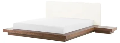 Produktbild von BELIANI Wasserbett Braune Esche MDF/Kunstleder Holzfurnier 160 x 200 cm Japanischer Stil