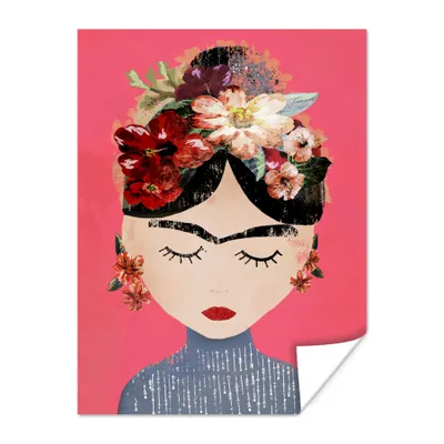 Produktbild von MuchoWow® Poster – Frida Kahlo – Frau – Vintage – Blumen – Kunst – 120x160