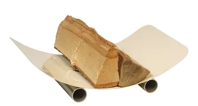 Produktbild von Holzkorb Kamingarnitur Kaminzubehör – elfenbeinfärbig mit Edelstahlfüßen