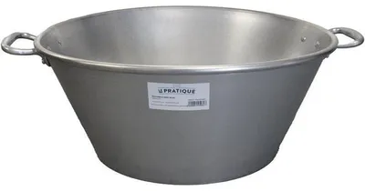 Image de Bassine à gras lourde LE PRATIQUE Pro type Landaise - Ø 65 cm - 72 L - Épaisseur 3,5 mm - Anse alu