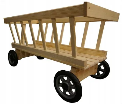 Produktbild von COIL Leiterwagen, Handwagen, Spielzeug-Kinderwagen, Handgefertigt aus Holz, Bollerwagen, Gartendekorationen, Schwenkbare Vorderrader, Selbstmontage, großer