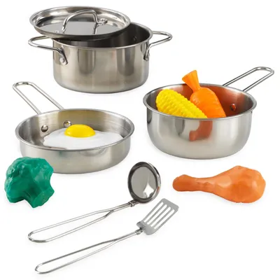 Obrázek produktu pro kovová kuchyňská sada s hračkami potravin pro dětskou kuchyňku, příslušenství pro dětskou kuchyňku, hračka pro děti od 3 let, model 63186