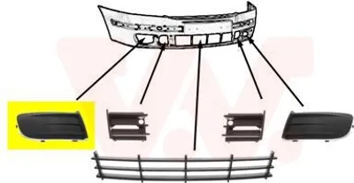 Produktbild von VAN WEZEL Lüftungsgitter Grill Stoßfänger für SKODA Octavia II Combi (1Z5)