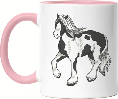 Produktbild von Pferd Tasse Rosa Hengst Weihnachten Pferde Reiten Hobbie Pferdeflüsterer Ausritt Pferdeliebhaber Reiterin