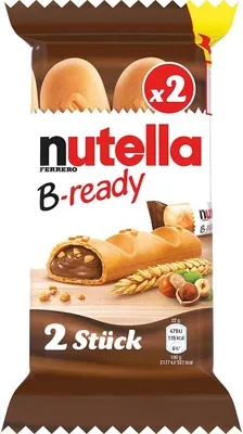 Immagine prodotto di nutella B ready 2 wafer confezionati con nocciola e grano croccante 44g
