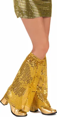 Produktbild von Disco Beinstulpen mit Pailletten für Erwachsene gold - Einheitsgröße