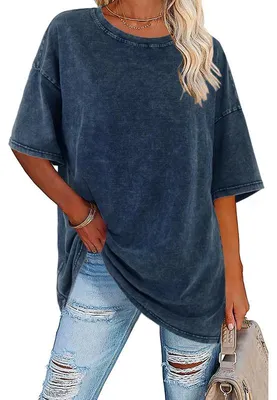 Produktbild von Locker sitzendes, gewaschenes Vintage-T-Shirt aus Baumwolle für Damen