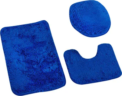 Produktbild von 3-teiliges Badezimmerteppich- und Badematten-Set, ultraweich, rutschfest, trocknet schnell, hautfreundlich, saugfähig, s Dusch- und Badematten-Set