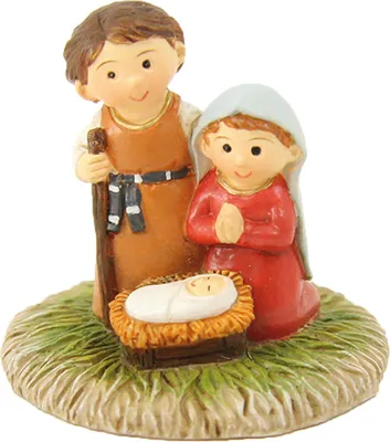 Produktbild von Krippenblock Heilige Familie 3,5 cm Polyresin Figuren Deko Set