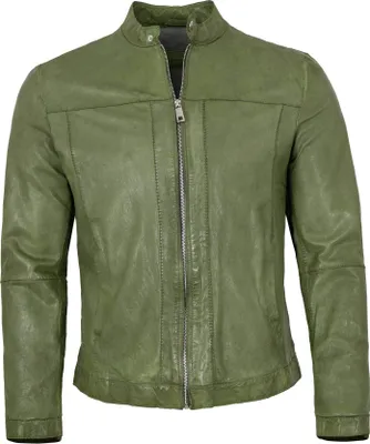 Produktbild von Milestone - Herren Lederjacke Lammnappa grün : 58