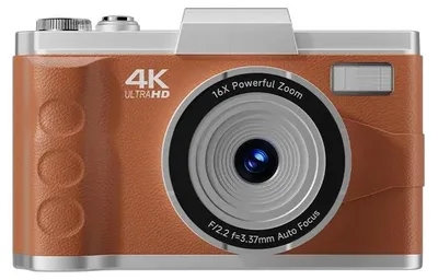 Obrázek produktu pro Digitální fotoaparát/kamera pro vlogování – M11 – 64 MP, 4K video, 7,62 cm IPS displej, 16× zoom, autofokus, 64 GB – Braun