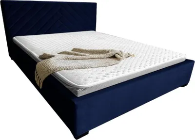 Produktbild von Polsterbett TODI 160x200 Dunkelblau Samt Bettkasten Metallrahmen Gasdruckfeder