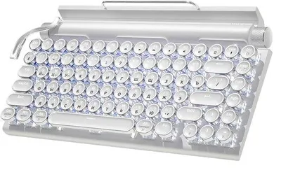 Obrázok produktu pre Mechanická klávesnica s Bluetooth a duálnym režimom, prispôsobená, s možnosťou výmeny za chodu, modré spínače (biela)
