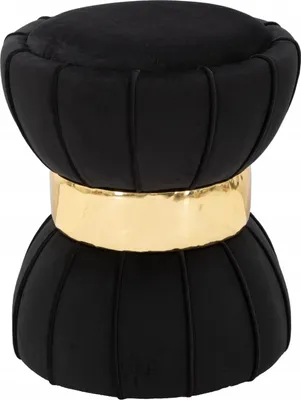 Image de Mauro Ferretti tabouret fleur Ø 40x44 cm noir or