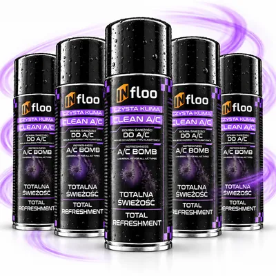Produktbild von 5× INfloo Klima-Erfrischer 200 ml | A/C Reiniger und Lüftungserfrischer für Auto
