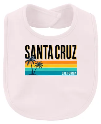 Produktbild von Santa Cruz California Retro Palmen Strand Urlaub Vintage Surfen Baby Lätzchen, Pink