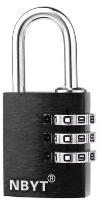 Immagine prodotto di Luchetto a combinazione a 3 cifre, in alluminio, larghezza 25 mm, adatto per valigie, zaini, armadi, cassetti