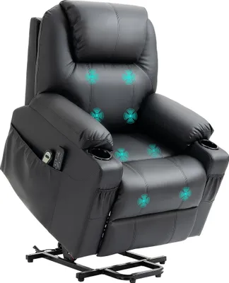 Produktbild von HOMCOM Elektrischer Aufstehsessel, Massagesessel mit Liegefunktion, Schwarz